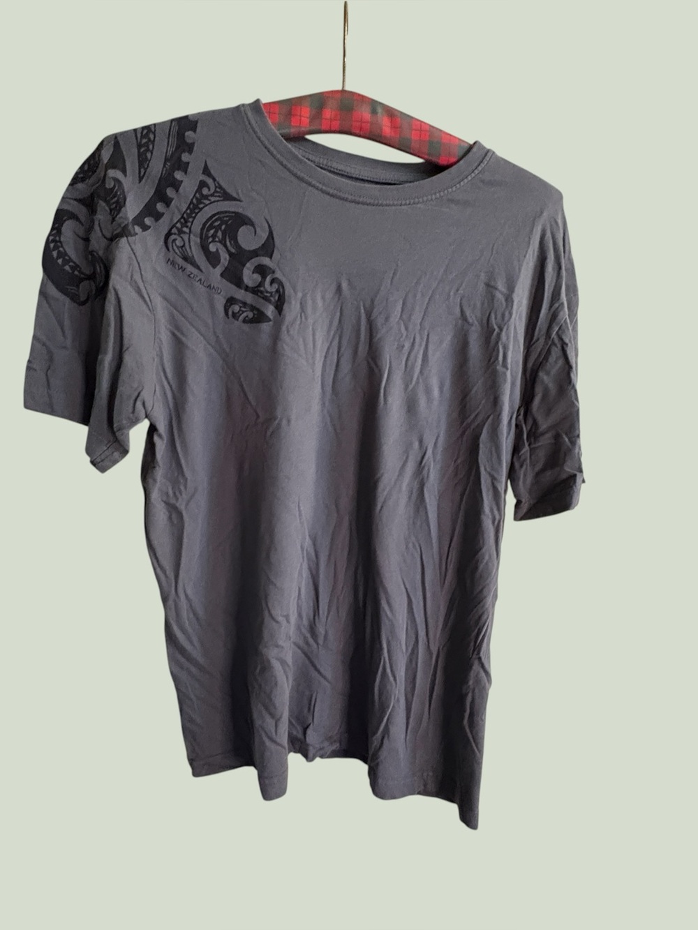 New Zealand Maori T Shirt  Warrior Tattoo Shirt Charcoal Grey M Graphic Tee